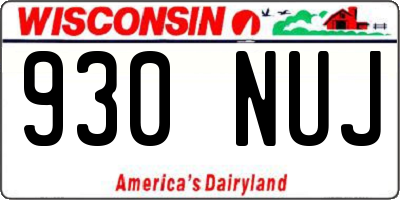 WI license plate 930NUJ