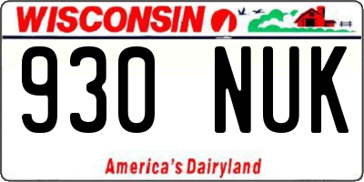 WI license plate 930NUK