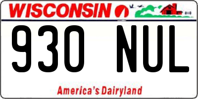 WI license plate 930NUL