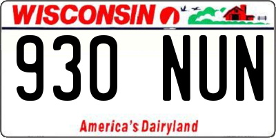 WI license plate 930NUN