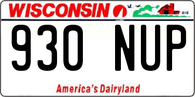 WI license plate 930NUP