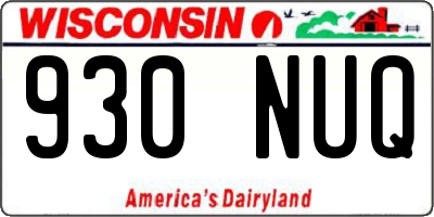 WI license plate 930NUQ