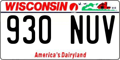 WI license plate 930NUV