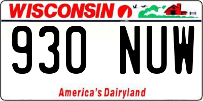 WI license plate 930NUW