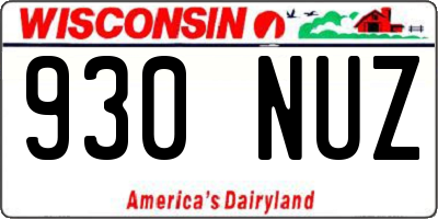 WI license plate 930NUZ