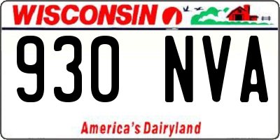 WI license plate 930NVA