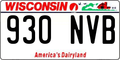 WI license plate 930NVB