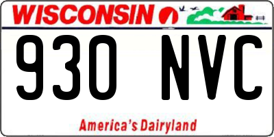 WI license plate 930NVC