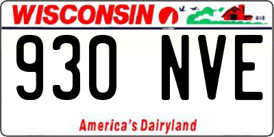WI license plate 930NVE