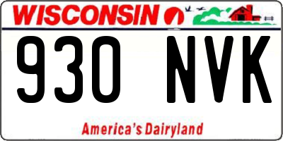WI license plate 930NVK