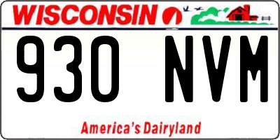 WI license plate 930NVM