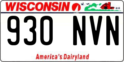 WI license plate 930NVN