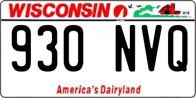 WI license plate 930NVQ