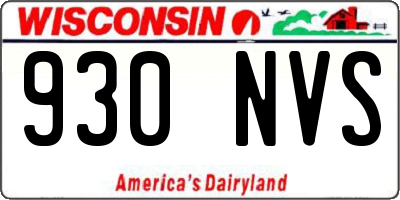 WI license plate 930NVS