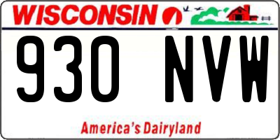 WI license plate 930NVW