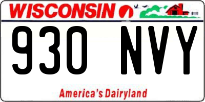 WI license plate 930NVY