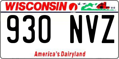 WI license plate 930NVZ