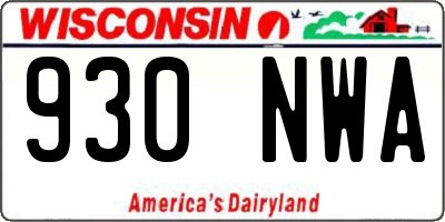 WI license plate 930NWA