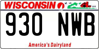 WI license plate 930NWB