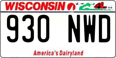 WI license plate 930NWD