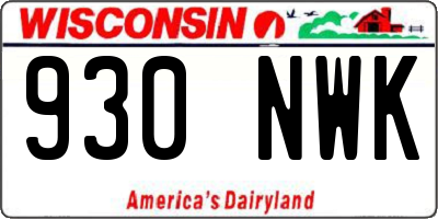 WI license plate 930NWK