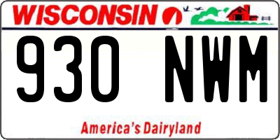WI license plate 930NWM