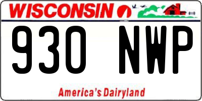 WI license plate 930NWP