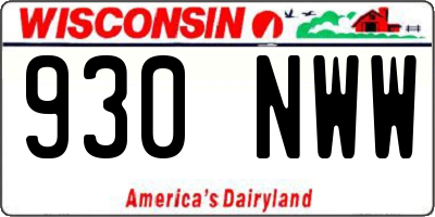 WI license plate 930NWW