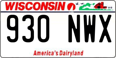 WI license plate 930NWX