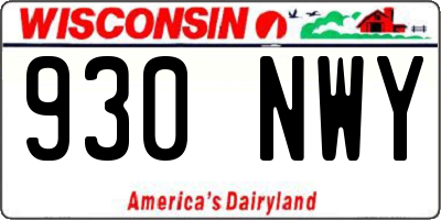 WI license plate 930NWY