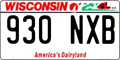 WI license plate 930NXB