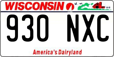 WI license plate 930NXC