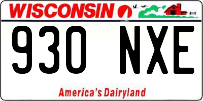 WI license plate 930NXE