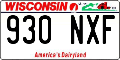 WI license plate 930NXF