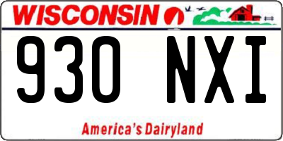WI license plate 930NXI