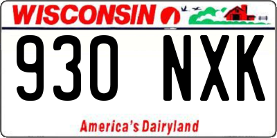 WI license plate 930NXK