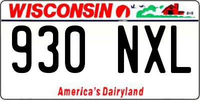 WI license plate 930NXL
