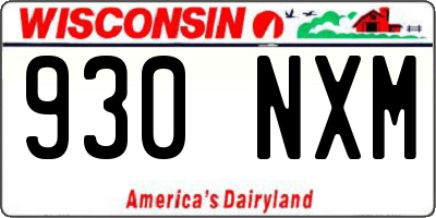 WI license plate 930NXM