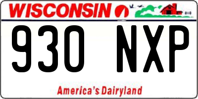 WI license plate 930NXP