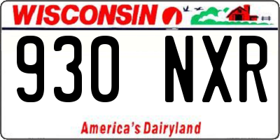 WI license plate 930NXR