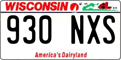 WI license plate 930NXS