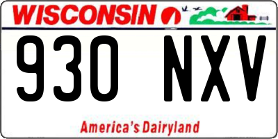 WI license plate 930NXV