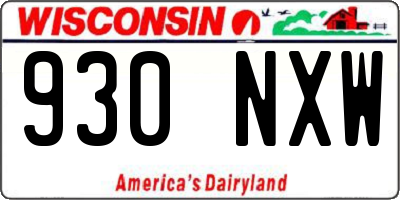 WI license plate 930NXW