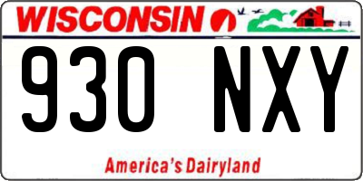 WI license plate 930NXY