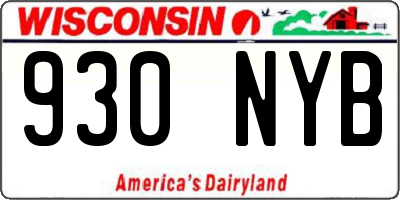WI license plate 930NYB
