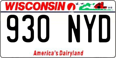 WI license plate 930NYD