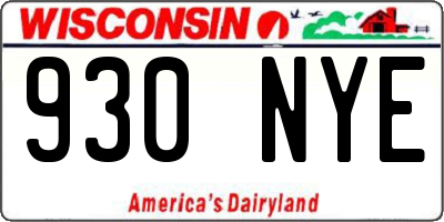 WI license plate 930NYE