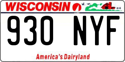 WI license plate 930NYF