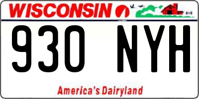 WI license plate 930NYH