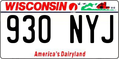 WI license plate 930NYJ